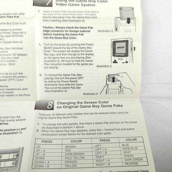 Gameboy Color Nintendo Instruction Booklet Console Manual Handheld - Picture 5 of 6
